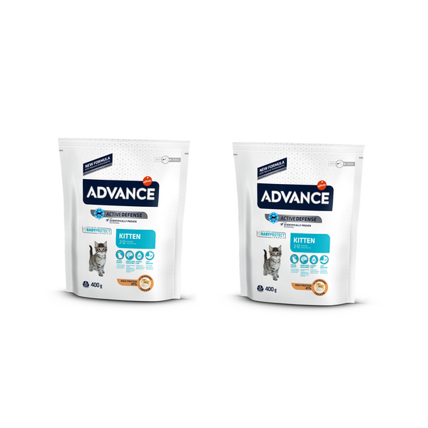 ADVANCE CAT KITTEN  - ДЛЯ КОТЯТ ОТ 2 ДО 12 МЕСЯЦЕВ (КУРИЦА И РИС)  0,4+0,4kg