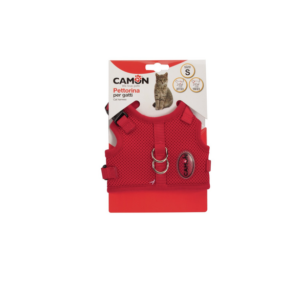 Регулируемая шлейка для кошек красная размер L 31-38 см 41-48 см