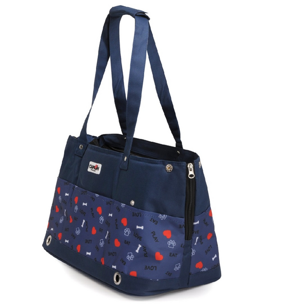 Transportēšanas soma Eat/Love/Play - tumši ZILĀ krāsā 42x21x27 cm