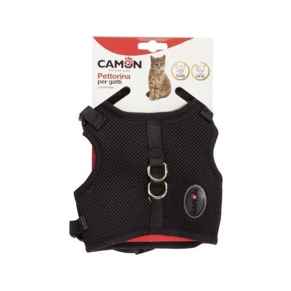 Krūšu siksna kaķiem regulējama melna S izm. 18-23 cm 27-33 cm