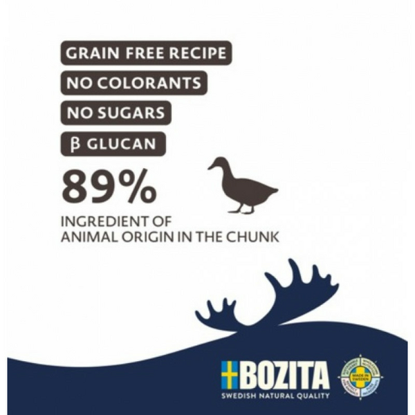 Bozita Fresh Menu Duck Sauce 370g - беззерновые мясные кусочки с уткой в соусе, изображение 2