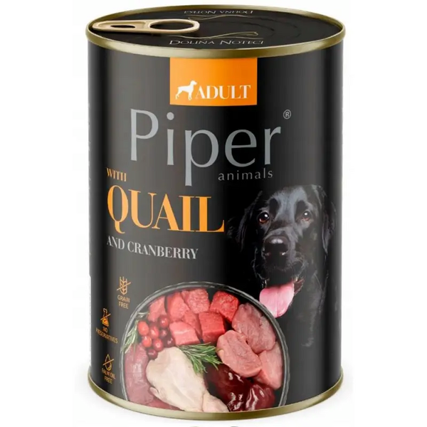 Piper Quail&Cranberry 800g - Konservi suņiem Paipala gaļa, dzērvenes