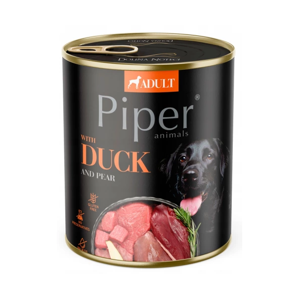 PIPER DUCK WITH PEAR 800G - Konservēta barība suņiem