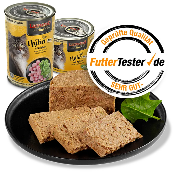 Leonardo LEO Superior Chicken with spinach 200g - Konservi kaķiem ar vistas gaļu un spinātiem, 2 image