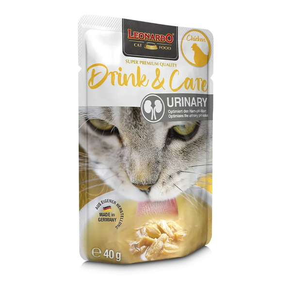 Leonardo Drink&Care Urinary Chicken 40gr - Zupa ar vistu kaķiem