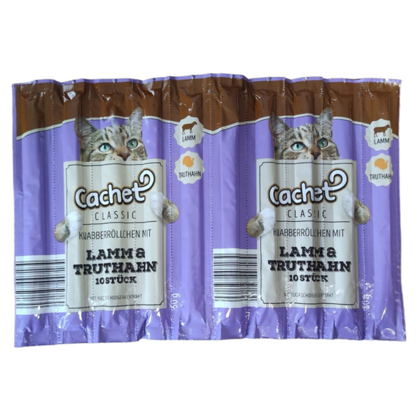 Cachet Cat desiņas kaķiem ar jēra un tītara gaļu10 x 5g