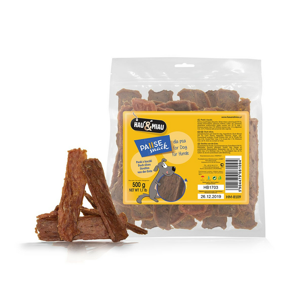 HAU&MIAU duck slices 500g - papildbarība pieaugušiem suņiem, pīles fileja, 2 image