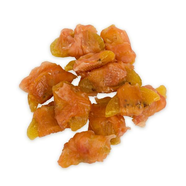 HAU & MIAU chicken wrapped kiwi 500g - Papildbarība pieaugušiem suņiem, vistas gaļā ietīti kivi gabaliņi