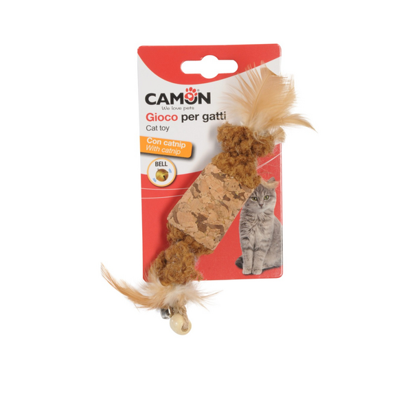 Rotaļleita kaķiem ar spalvām, zvaniņu un kaķumētru 20cm