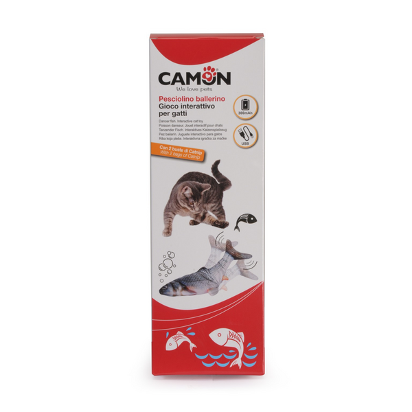Interaktīvā rotaļlieta kaķiem - dejojošā zivs ar kaķu zāli