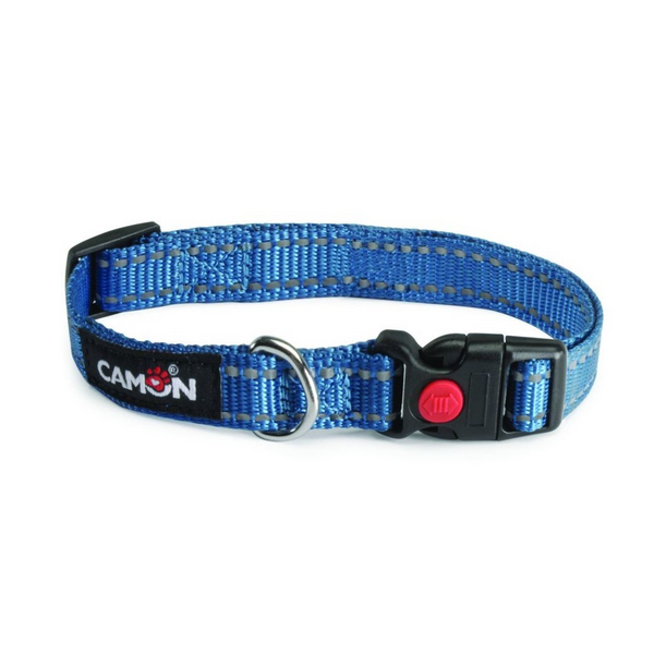Kaklasiksna suņiem zila kr. un atstaroj. šuvēm 20mmx33/53cm