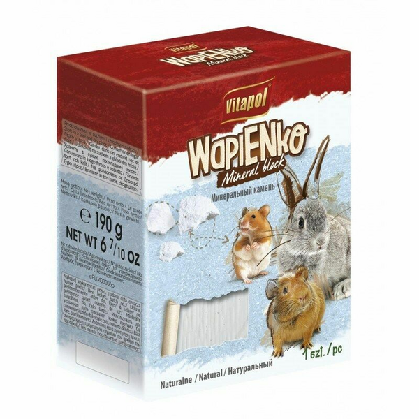 MINERAL BLOCK XL NATURAL grauzējiem un trušiem, minerālu akmens 1pc 190g - Papildbarība grauzējiem un trušiem