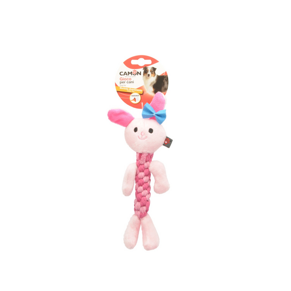 Rot. Suņiem - Plīša dzīvnieki ar čīkstētāju un virvi 20cm