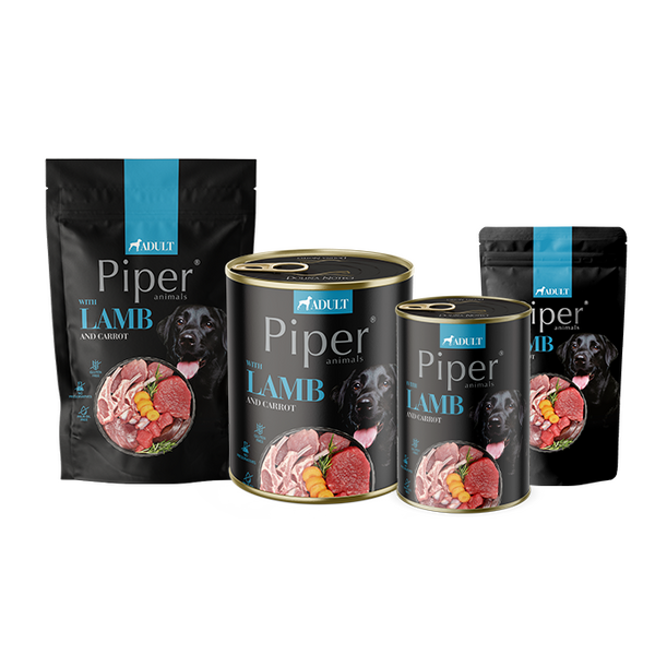 PIPER LAMB & CARROT 800G - Konservēta barība suņiem