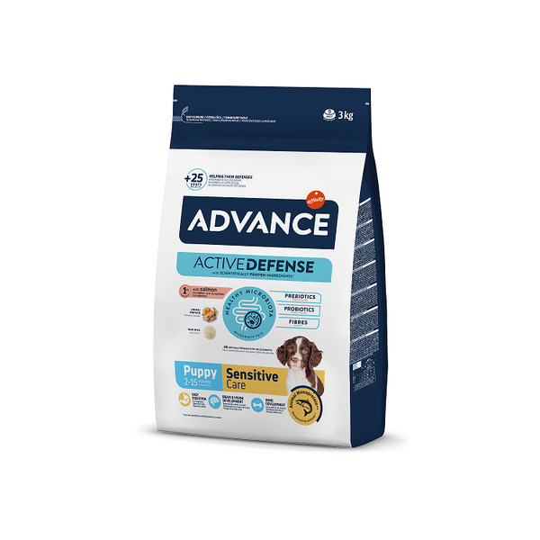 ADVANCE DOG PUPPY SENSITIVE 3,0KG - JUTĪGIEM KUCĒNIEM (LASIS UN RĪSI)