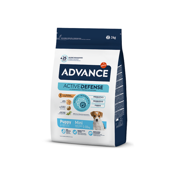 ADVANCE DOG PUPPY MINI 3,0KG - MAZO ŠĶIRŅU KUCĒNIEM (VISTA UN RĪSI)