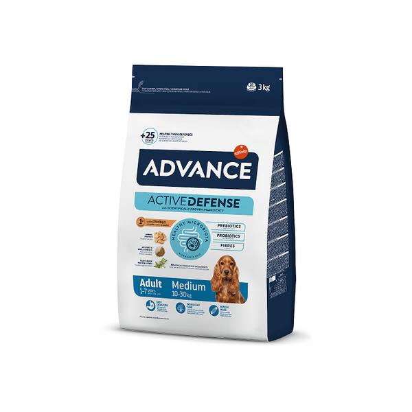 ADVANCE DOG MEDIUM ADULT 3,0KG - VIDĒJO ŠĶIRŅU SUŅIEM (VISTA UN RĪSI)