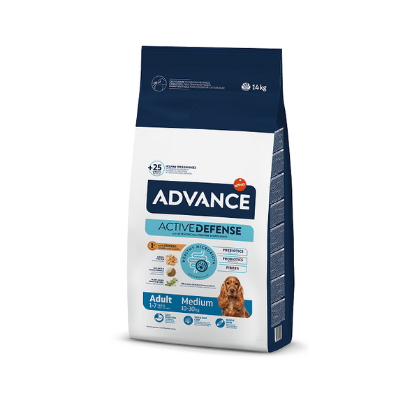ADVANCE DOG MEDIUM ADULT 14,0KG - VIDĒJO ŠĶIRŅU SUŅIEM (VISTA UN RĪSI)
