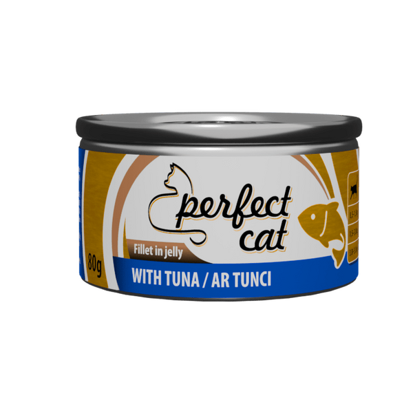 PERFECT CAT WITH TUNA JELLY 80G - PILNVERTĪGA BARIBA KAĶIEM AR TUNCI ŽELEJĀ