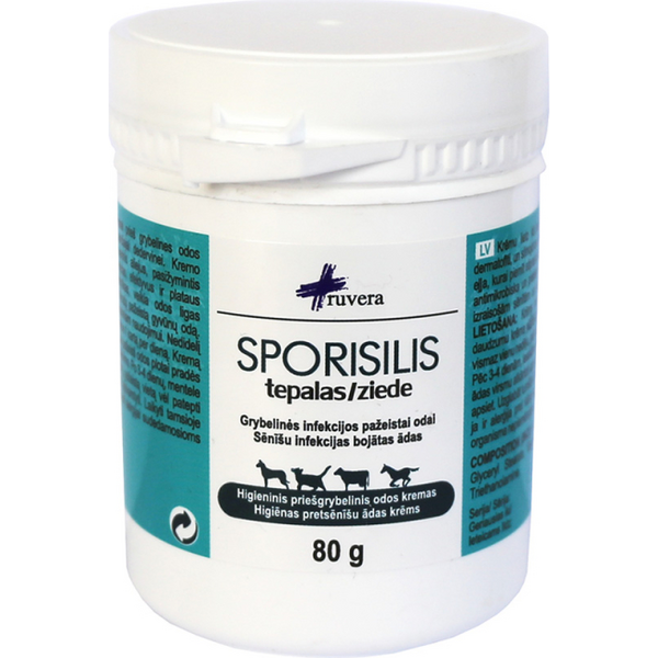 Ruvera Sporisilis ziede (palīgl. pret ādas sēnīšu inf.) 80 g