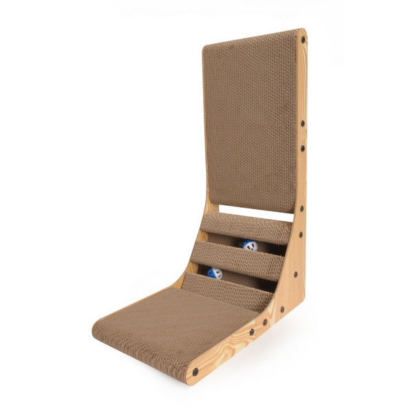 Когтеточка для кошек из картона с 2 шариками 46x28x65h см