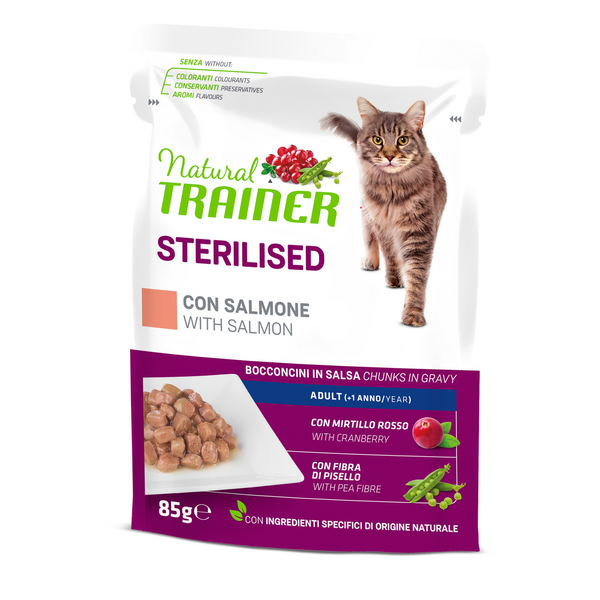 NT KONS. CAT SP. STER. ADULT SALMON 85G - pilnvērtīga barība sterilizētiem pieaugušiem kaķiem
