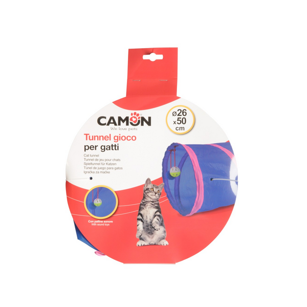 Rot. Kaķiem tunelis ar 2 bumbiņām 26x50cm