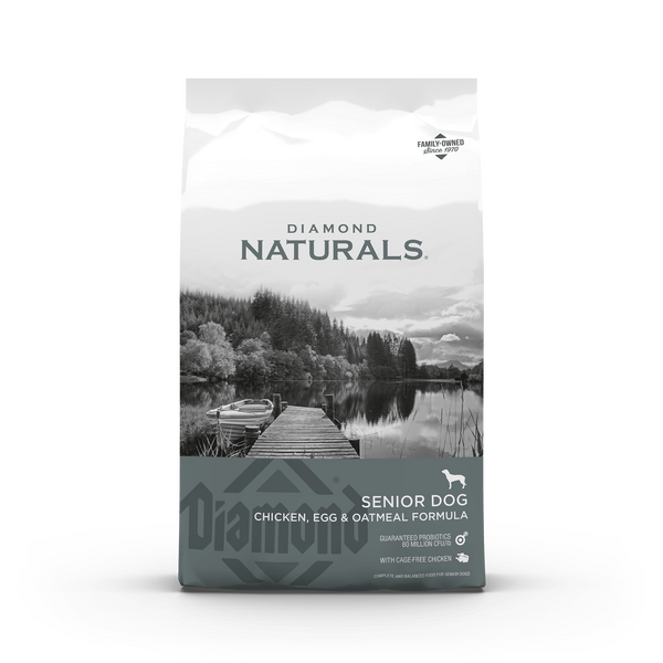 Diamond Naturals Senior Dog Chichen, Egg & Oatmeal 2kg - Sausā barība vecākiem suņiem ar vistu, olām un auzu pārslām