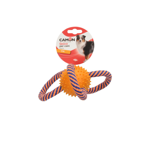 Rot. Suņiem Termoplast. gum. bumba ar virve 7cm