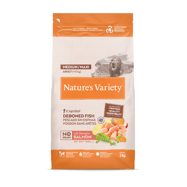 NV Dog Original No Grain Medium Adult Salmon 3kg - Полноценный корм для взрослых собак