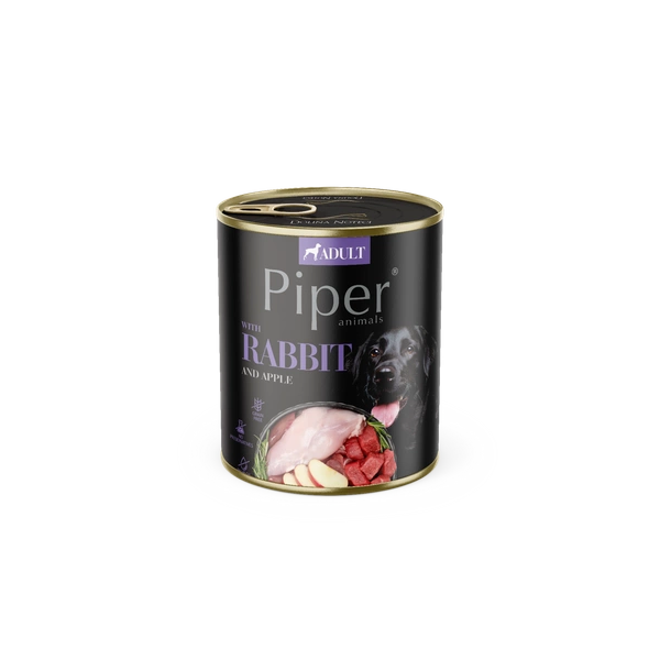 Piper Rabbit with apple 800g - konservi suņiem Trusis ar ābolu