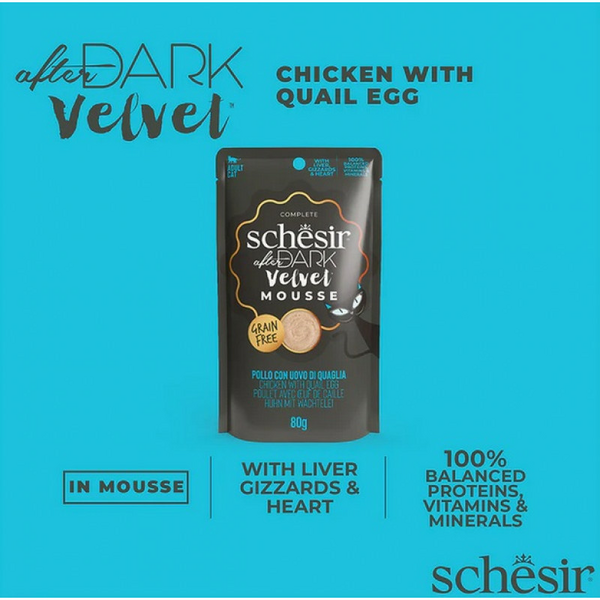 Schesir After Dark Chicken with Quail Egg Velvet Mousse 80g - vistas un paipalu olu uzputenis, 2 image