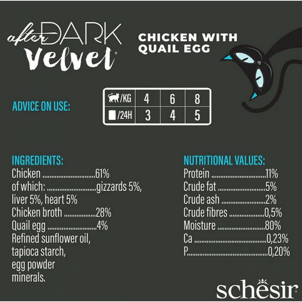 Schesir After Dark Chicken with Quail Egg Velvet Mousse 80g - vistas un paipalu olu uzputenis, 4 image