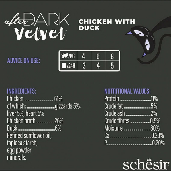Schesir After Dark Chicken with Duck Velvet Mousse 80g - vistas un pīles uzputenis, 4 image