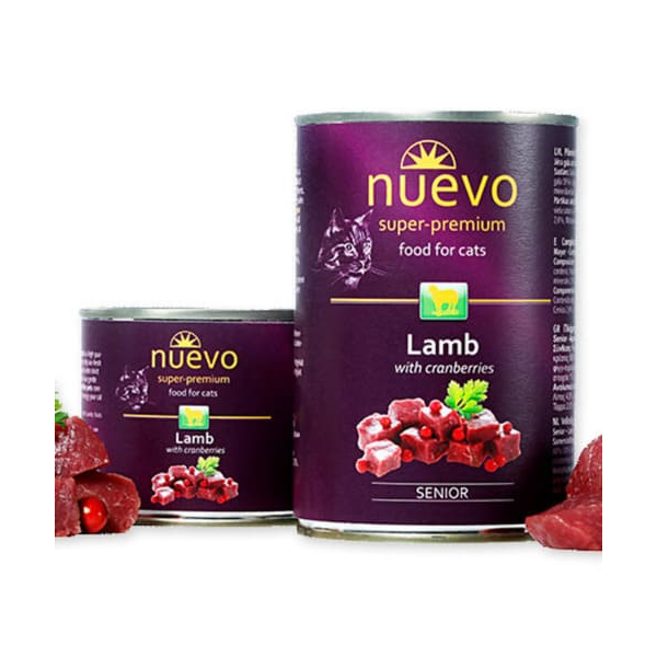 Nuevo Cat Senior Lamb&Cranberries 200g - ar jēru un dzērvenēm