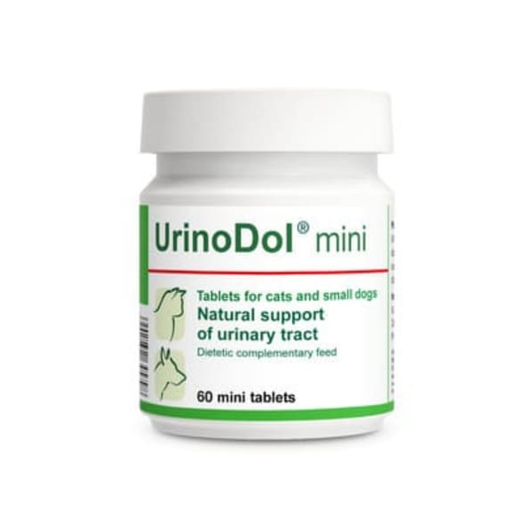 Minerālu papildbarība kaķiem un mazo šķirnu suņiem Dolvit UrinoDol 60 tab - защита мочевыводящих путей