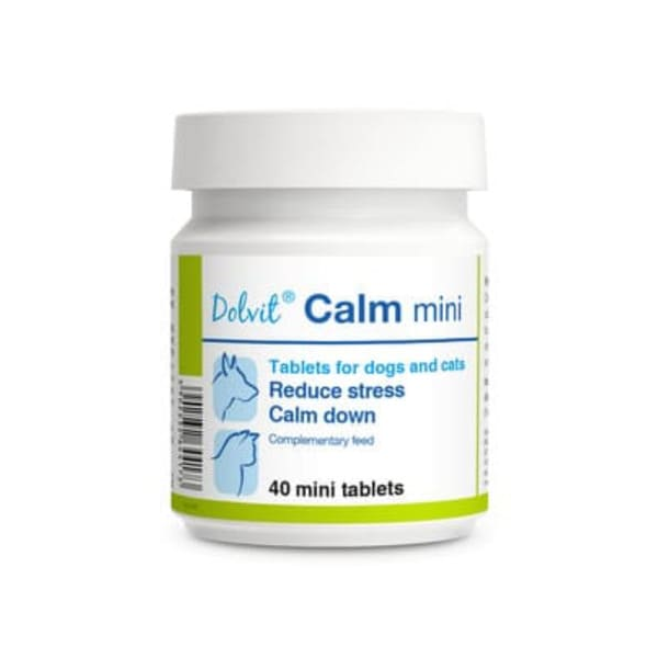 Minerālu papildbarība suņiem un kaķiem Dolvit Calm mini 40 tab - nomierina un ierobežo stresu