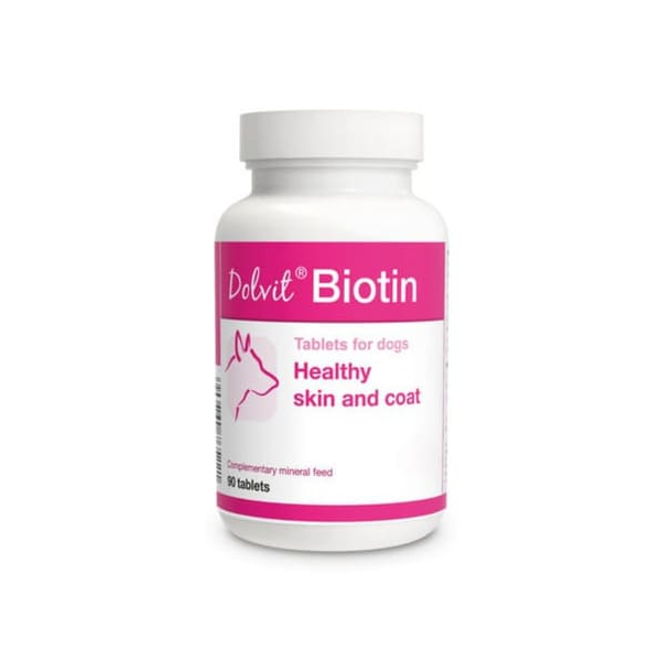 Minerālu papildbarība suņiem Dolvit Biotyna 90 таб - здоровая кожа и шерсть