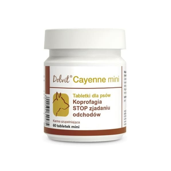 Papildbarība suņiem Dolvit Cayenne mini 60 tab - таблетки против поедания фекалий