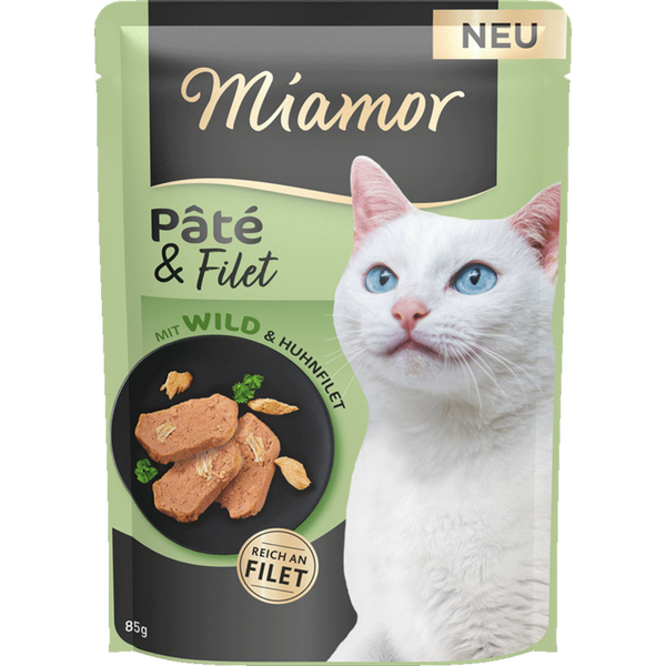 MIAMOR Pate&Filet mit Wild&Huhnfilet 85g - Pastēte kaķiem ar medījuma gaļu un vistas fileju
