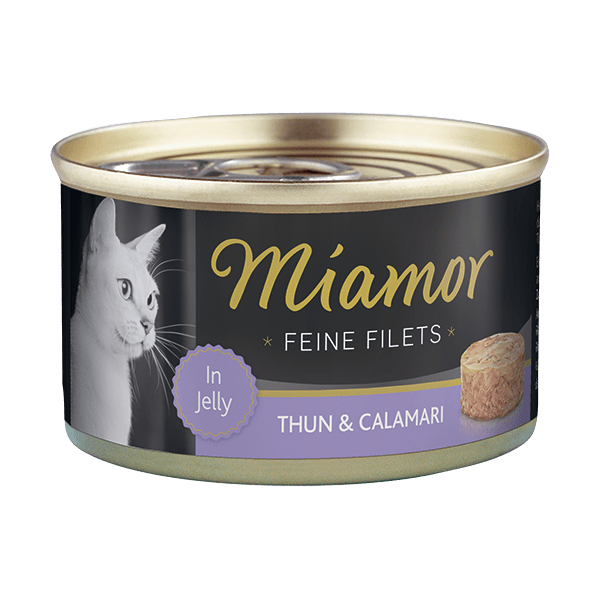 MIAMOR Feine Fillets Thun&Calamari 185g - ar tunča filejas un kalmāru gabaliņiem želejā