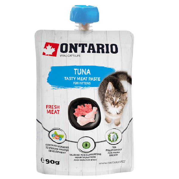 Ontario Kitten Tuna Fresh Meat Paste 90g - Garšīga svaigas vistas gaļas un tunzivju pasta kaķēniem vecumā no 4 mēnešiem