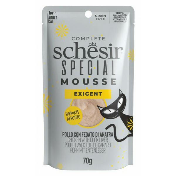 Schesir Cat Special Mousse Exigent 70g - pilnvērtīgā barība, uzputenis izvēlīgiem kaķiem