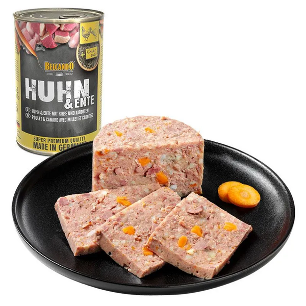 Belcando Chicken&Duck with millet&carrots 400gr - Suņu konservi ar vistas un pīles gaļu, cukini un burkaniem, 2 image