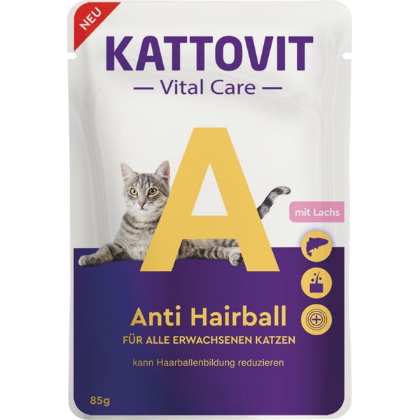 Kattovit Vital Care Anti Hairball 85g - Konservi kaķiem ar lasi, var samazināt spalvu bumbu veidošanos