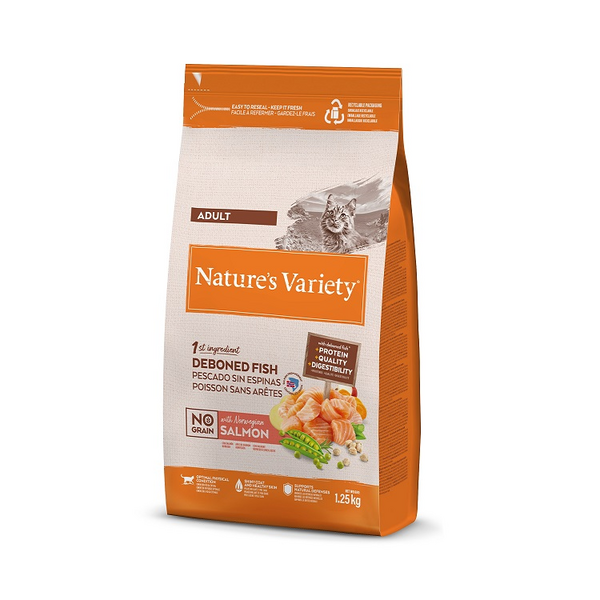 Nature's Variety Cat Selected  Norwegian Salmon 1.25 Kg - sausā barība ar Norvēģijas lasi pieaugušiem kaķiem