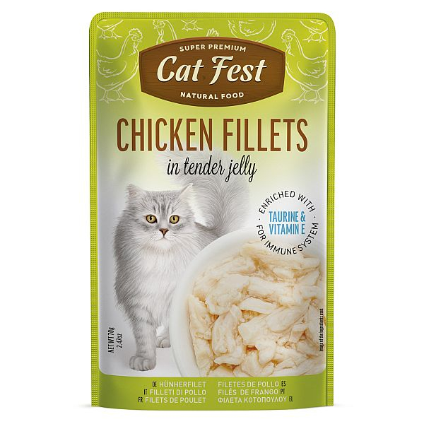 CatFest Chicken Fillets in Tender Jelly 70g - кусочки курицы в желе