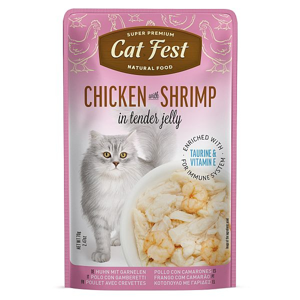 CatFest Chicken with Shrimp in Tender Jelly 70g - курица с креветками в желе