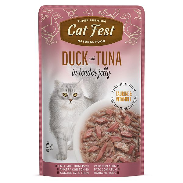 CatFest Duck with Tuna in Tender Jelly 70g - филе утки с тунцом в нежном желе