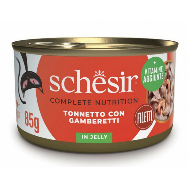SCHESIR Cat Tuna with Shrimps 85g - tuncis un garneles želejā